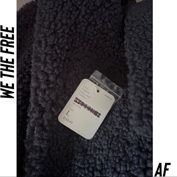 WE THE FREE IZZY TEDDY JACKET MIDNIGHT BLUE LARGE NEW NWT - Picture 6 of 8